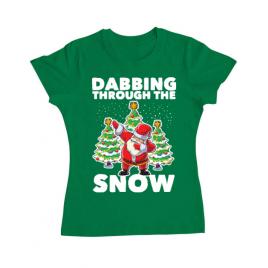 Tricou adler dama dabbing santa verde mediu