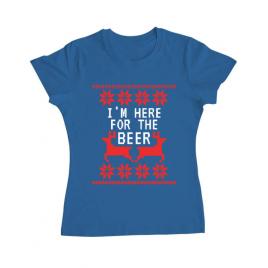 Tricou adler dama here for the beer albastru azuriu