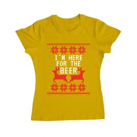 Tricou adler dama here for the beer galben
