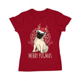 Tricou adler dama merry pugmas rosu