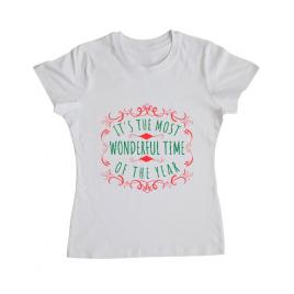 Tricou adler dama most wonderful time alb