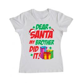 Tricou adler dama my brother did it alb