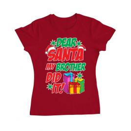 Tricou adler dama my brother did it rosu