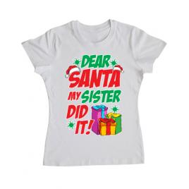 Tricou adler dama my sister did it alb