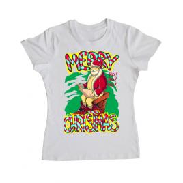 Tricou adler dama naughty santa alb