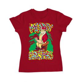 Tricou adler dama naughty santa rosu