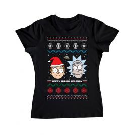 Tricou adler dama rick and morty christmas negru