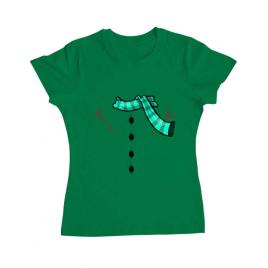 Tricou adler dama snowman verde mediu