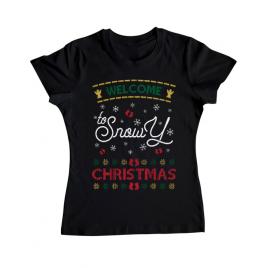 Tricou adler dama snowy christmas negru