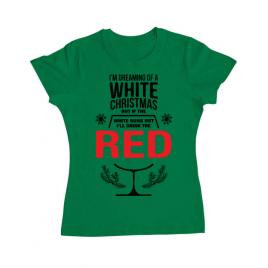Tricou adler dama white christmas verde mediu
