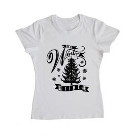 Tricou adler dama winter time alb