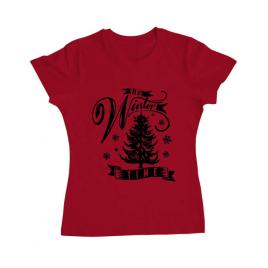 Tricou adler dama winter time rosu