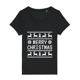 Tricou stanley stella dama merry christmas ugly sweater negru