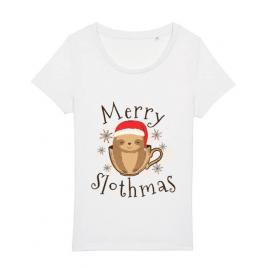 Tricou stanley stella dama merry slothmas alb