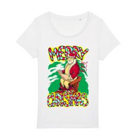 Tricou stanley stella dama naughty santa alb
