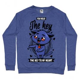 Bluza adler barbat you hold the key albastru melanj