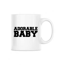 Cana personalizata adorable baby alb