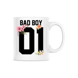 Cana personalizata bad boy alb