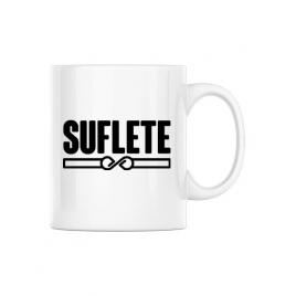 Cana personalizata suflete alb