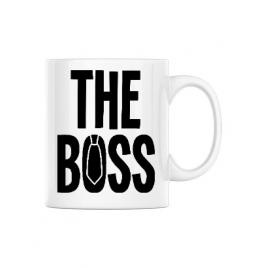 Cana personalizata the boss alb