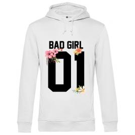 Hoodie barbat cu gluga bad girl alb