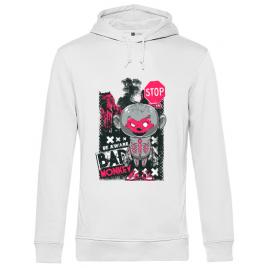 Hoodie barbat cu gluga bad monkey alb