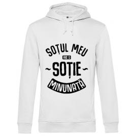 Hoodie barbat cu gluga o sotie minunata alb