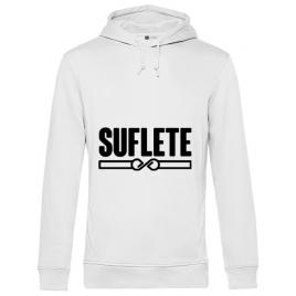 Hoodie barbat cu gluga suflete alb