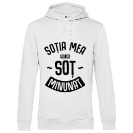Hoodie barbat cu gluga un sot minunat alb