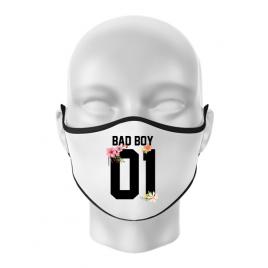 Masca personalizata reutilizabila bad boy alb