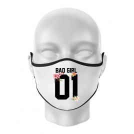 Masca personalizata reutilizabila bad girl alb