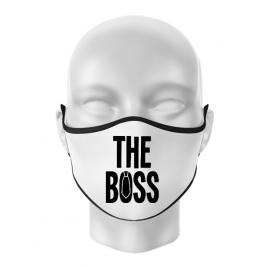 Masca personalizata reutilizabila the boss alb