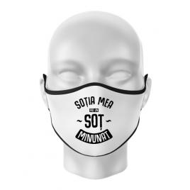 Masca personalizata reutilizabila un sot minunat alb