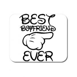 Mousepad personalizat best boyfriend ever alb