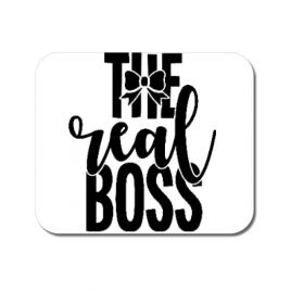 Mousepad personalizat the real boss alb