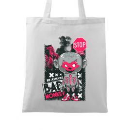 Sacosa din panza bad monkey alb
