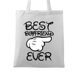 Sacosa din panza best boyfriend ever alb