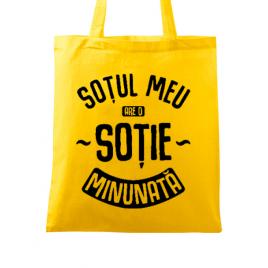 Sacosa din panza o sotie minunata galben