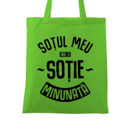 Sacosa din panza o sotie minunata verde mar