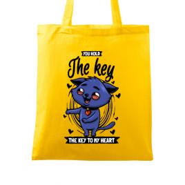 Sacosa din panza you hold the key galben