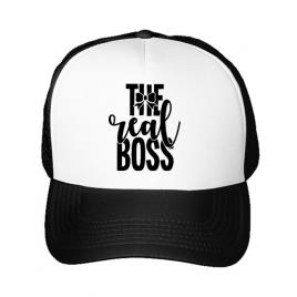 Sapca personalizata the real boss alb