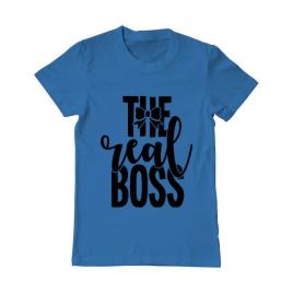 Tricou adler barbat the real boss albastru azuriu