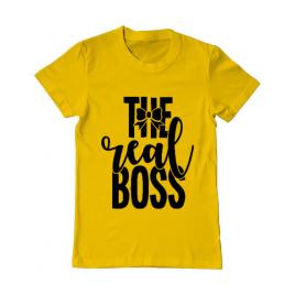 Tricou adler barbat the real boss galben