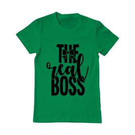 Tricou adler barbat the real boss verde mediu
