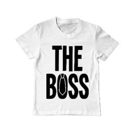 Tricou adler copil the boss alb
