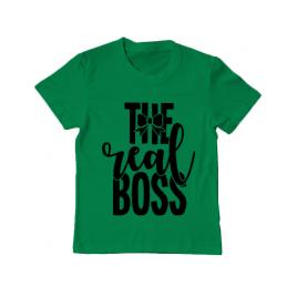 Tricou adler copil the real boss verde mediu
