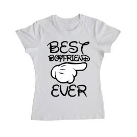 Tricou adler dama best boyfriend ever alb