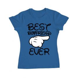 Tricou adler dama best boyfriend ever albastru azuriu