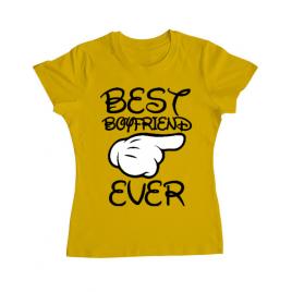 Tricou adler dama best boyfriend ever galben