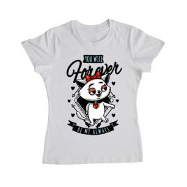 Tricou adler dama forever my always alb
